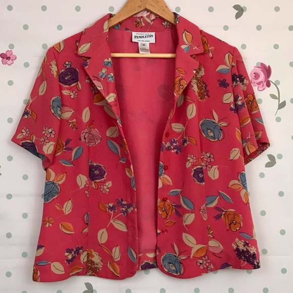 Pendleton | Pink Floral Crop Top / Jacket - Picture 1 of 4